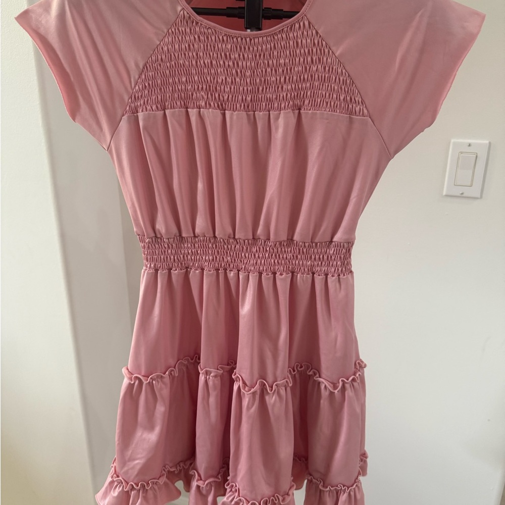 Flowers by Zoe Pink Ruched Tiered Sundress